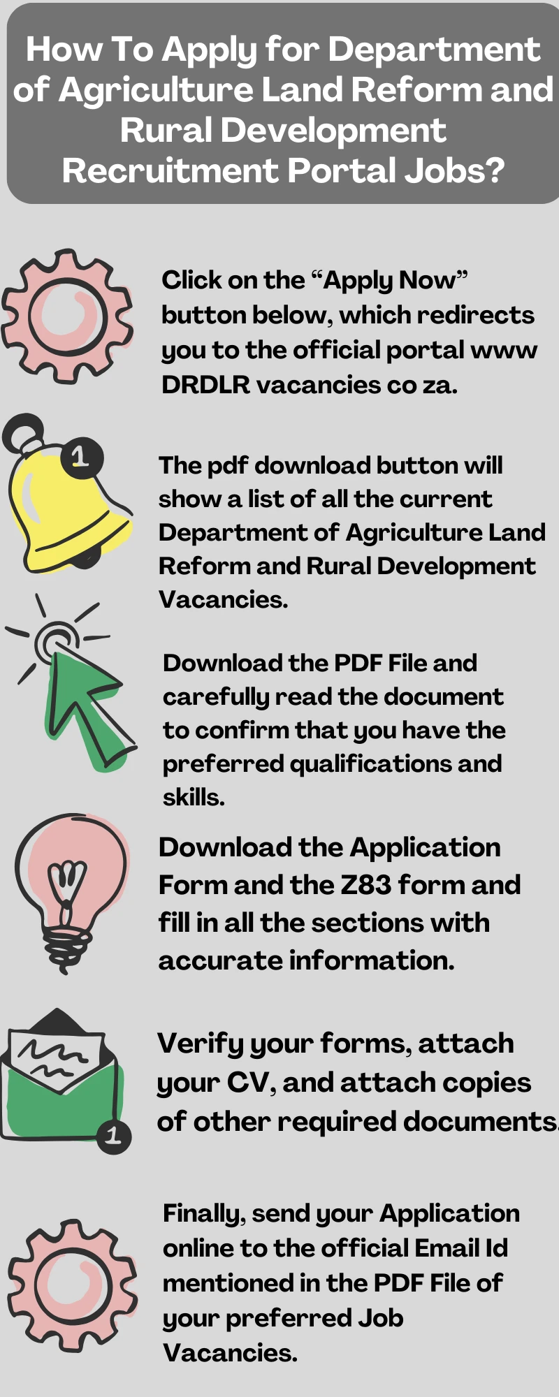 How To Apply for Department of Agriculture Land Reform and Rural Development Recruitment Portal Jobs?