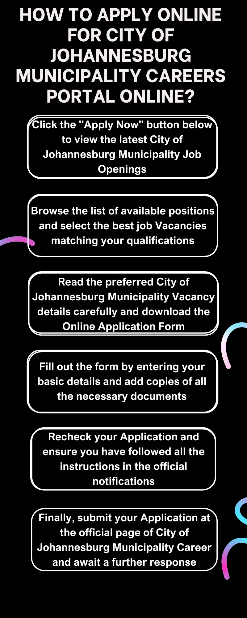 How to Apply online for City of Johannesburg Municipality Careers Portal Online? 